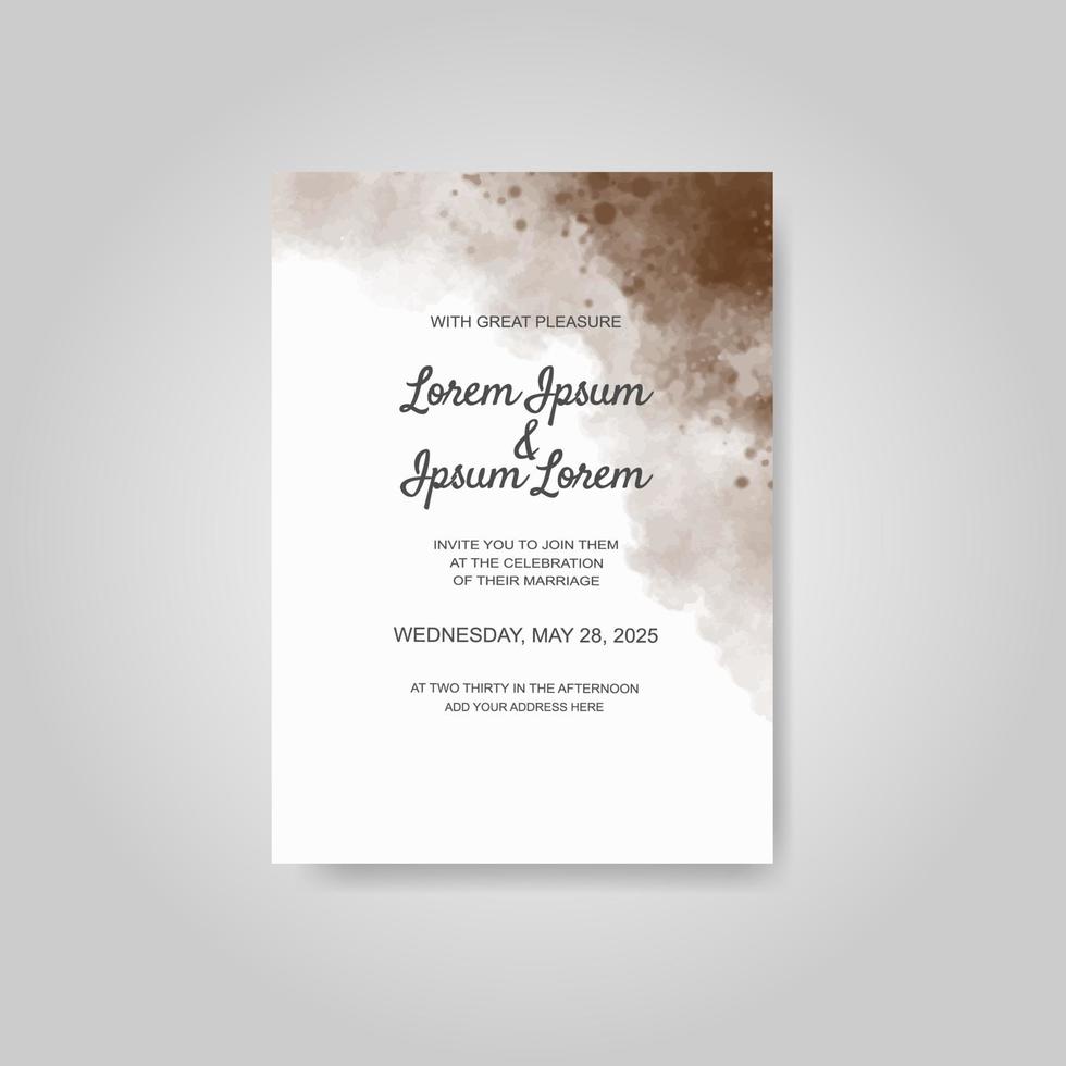 Wedding invitation with abstract watercolor background vector