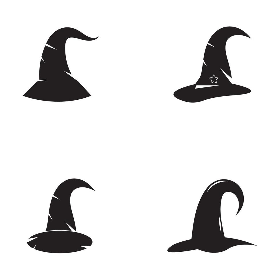 Wizard cap character logo vector template