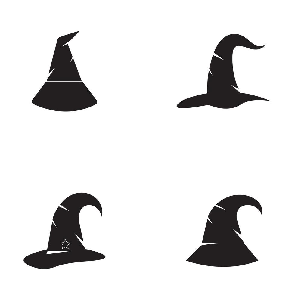 Wizard cap character logo vector template