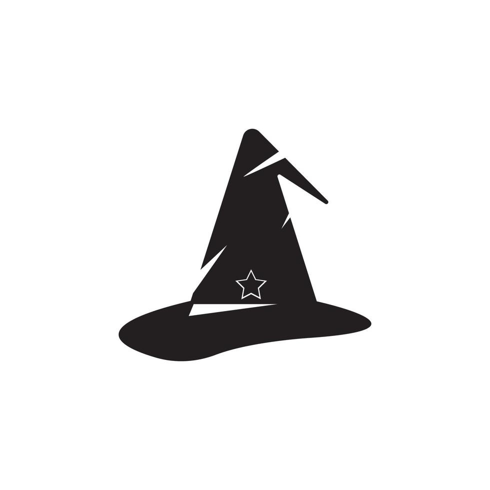 Wizard cap character logo vector template