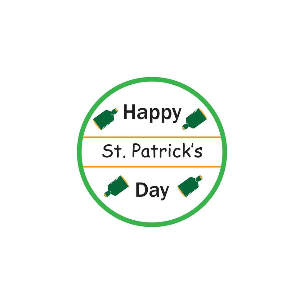 Happy St Patrick's Day Vector Round Label Stock Vector Illustration