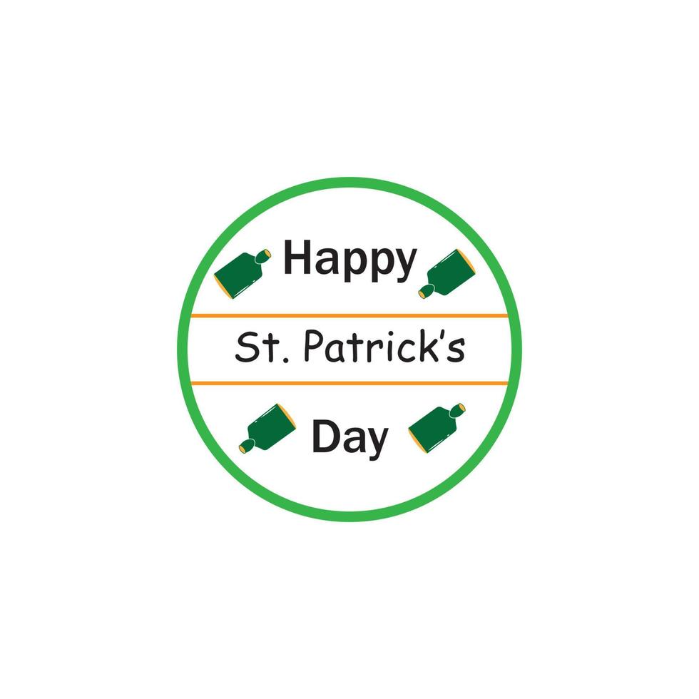 feliz día de san patricio vector redondo etiqueta stock vector ilustración