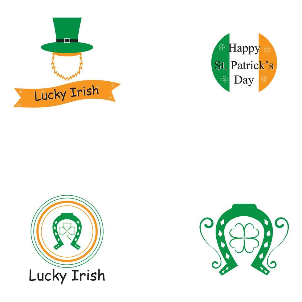 Happy St Patrick's Day Vector Round Label Stock Vector Illustration