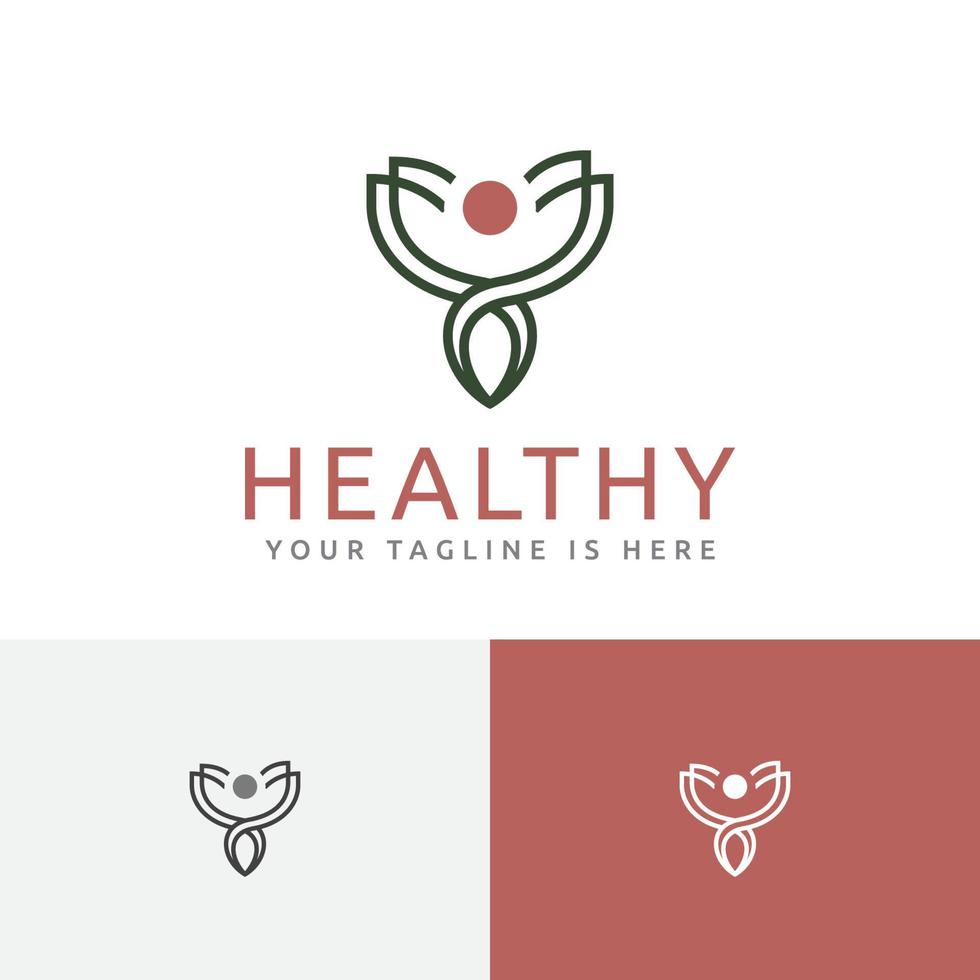 Healthy Life Natural Organic Abstract People Fit Logo Template vector