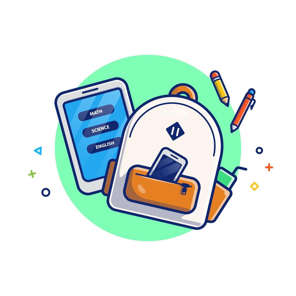 ilustración de icono de vector de dibujos animados de mochila, teléfono de mano, tableta, pluma y lápiz. educación tecnología icono concepto aislado premium vector. estilo de dibujos animados plana 6096530 Vector en ilustración de icono de vector de dibujos animados de mochila, teléfono de mano, tableta, pluma y lápiz. educación tecnología icono concepto aislado premium vector. estilo de dibujos animados plana 6096530 Vector en