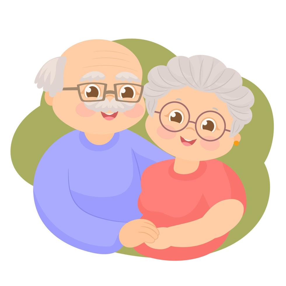 feliz pareja senior enamorada. tomados de la mano con ternura. vector