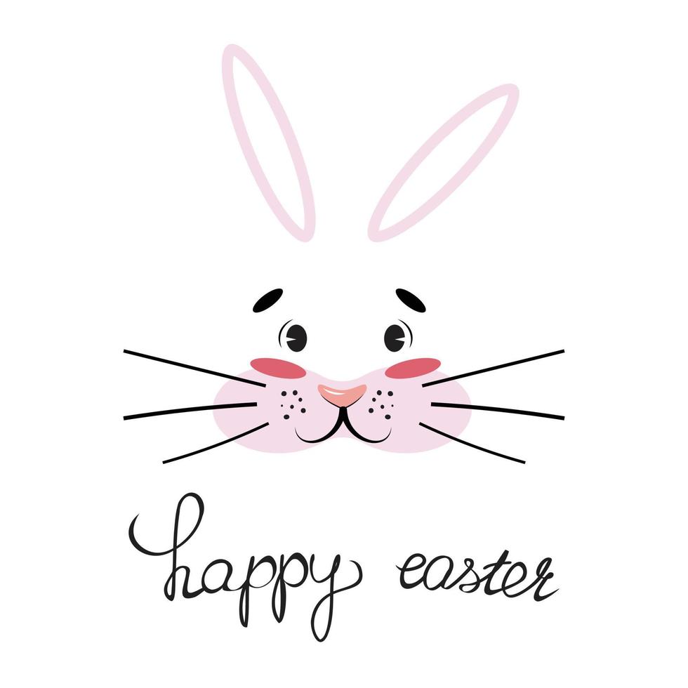 Easter bunny. Happy easter template with a bunny face. For cards, prints, banners, posters. vector