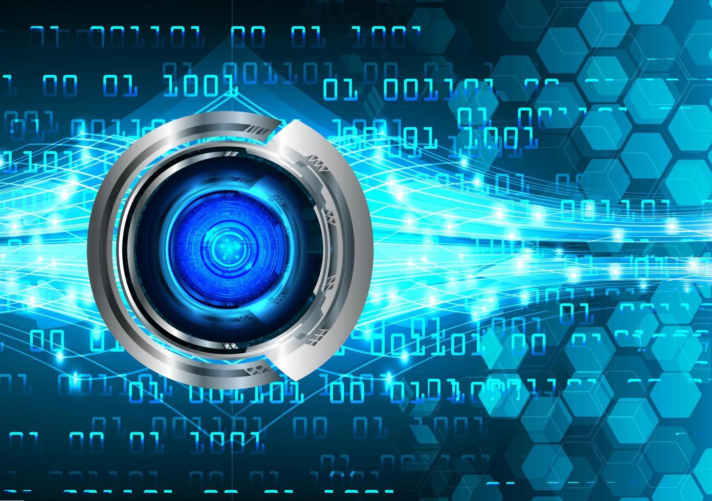 Blue eye cyber circuit future technology concept background vector