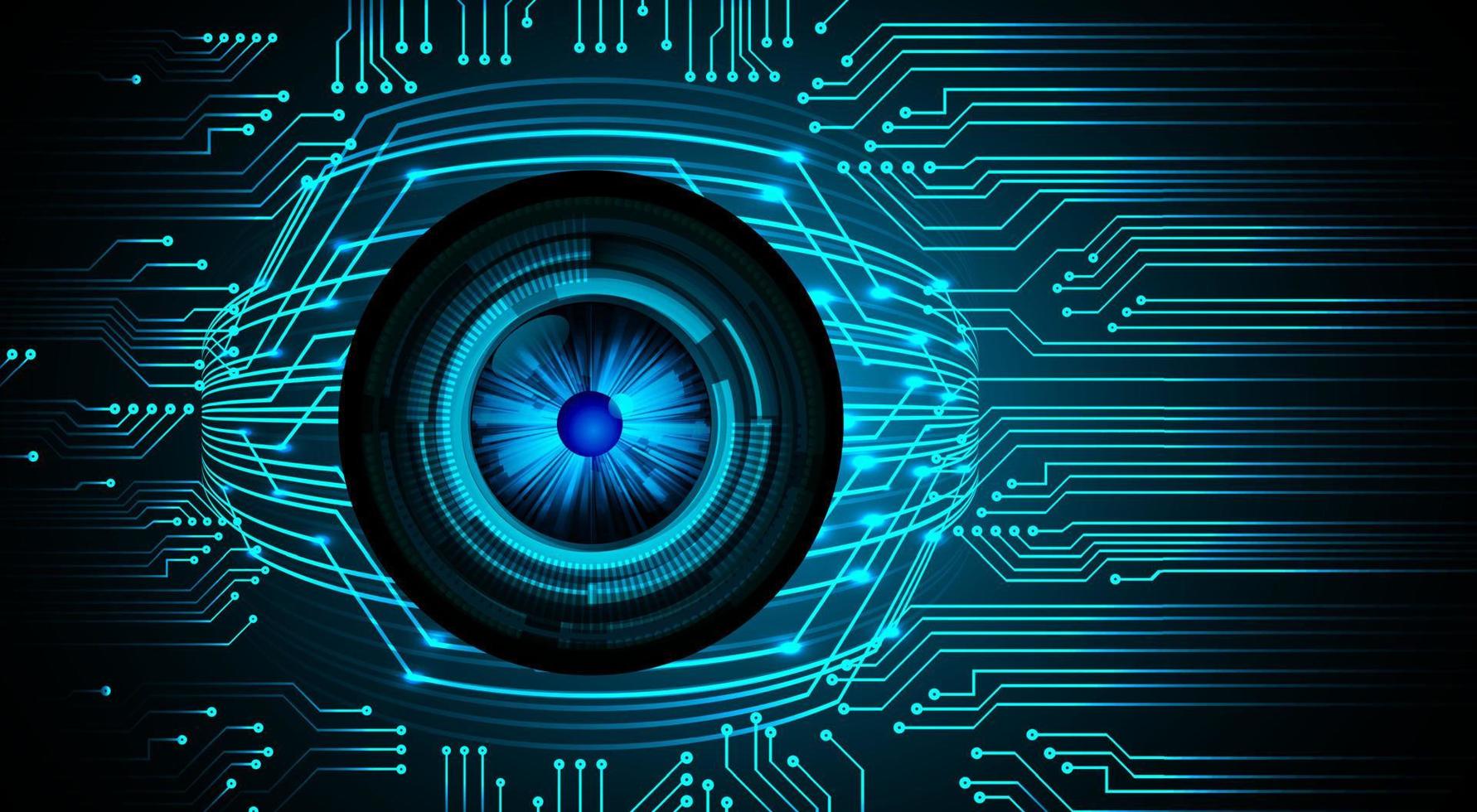 Blue eye cyber circuit future technology concept background vector