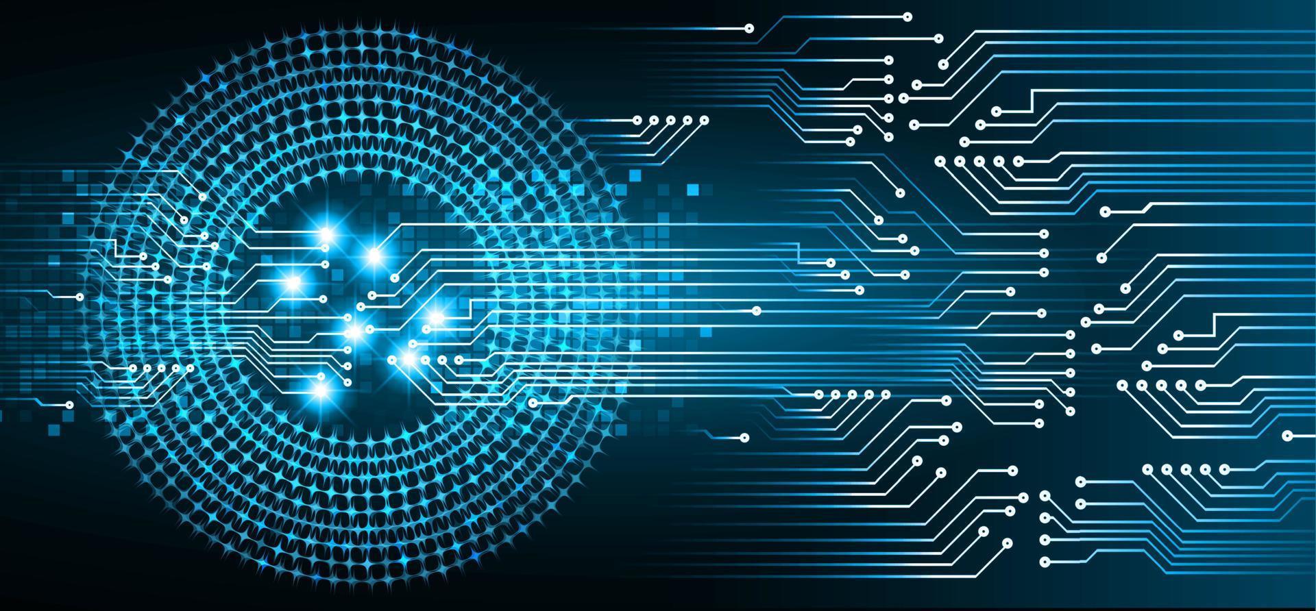 Blue eye cyber circuit future technology concept background vector