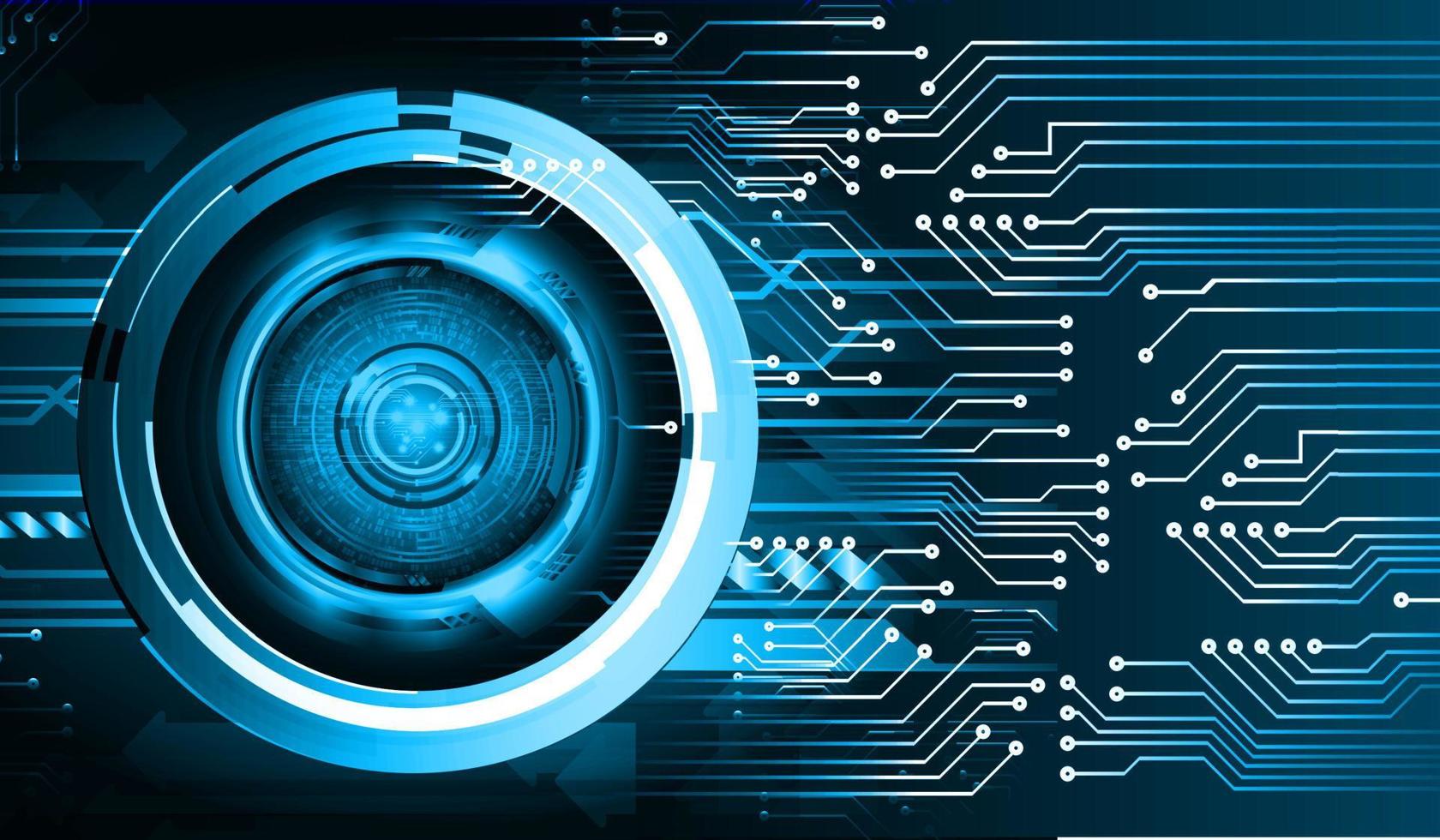 Blue eye cyber circuit future technology concept background vector