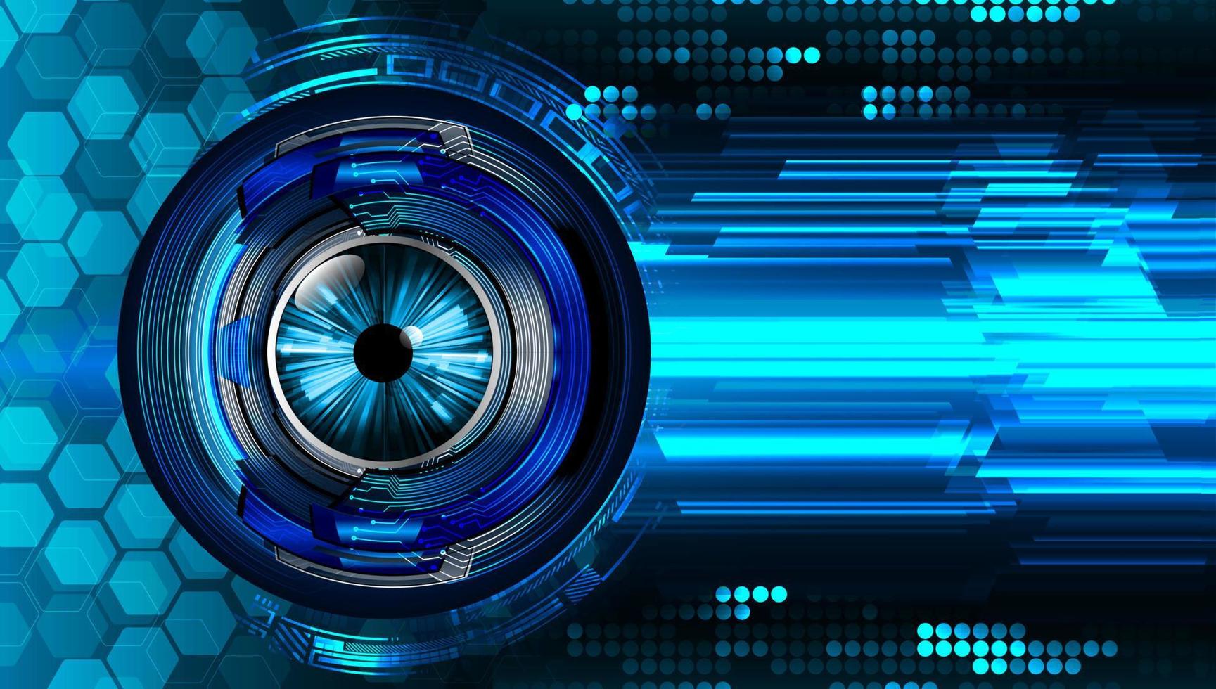 Blue eye cyber circuit future technology concept background vector