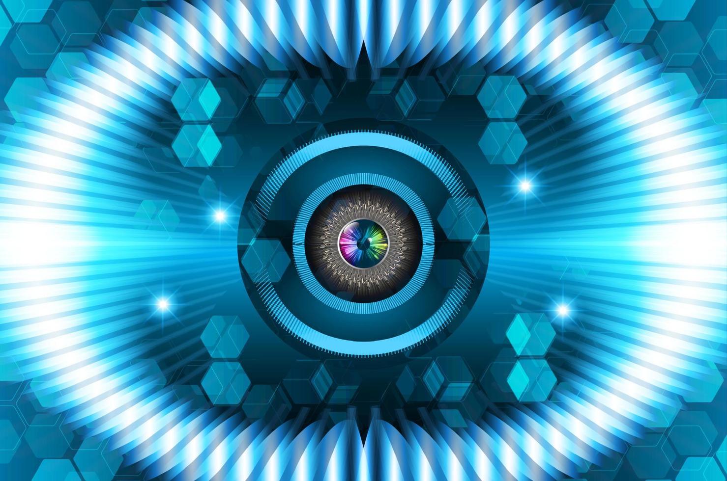 Blue eye cyber circuit future technology concept background vector