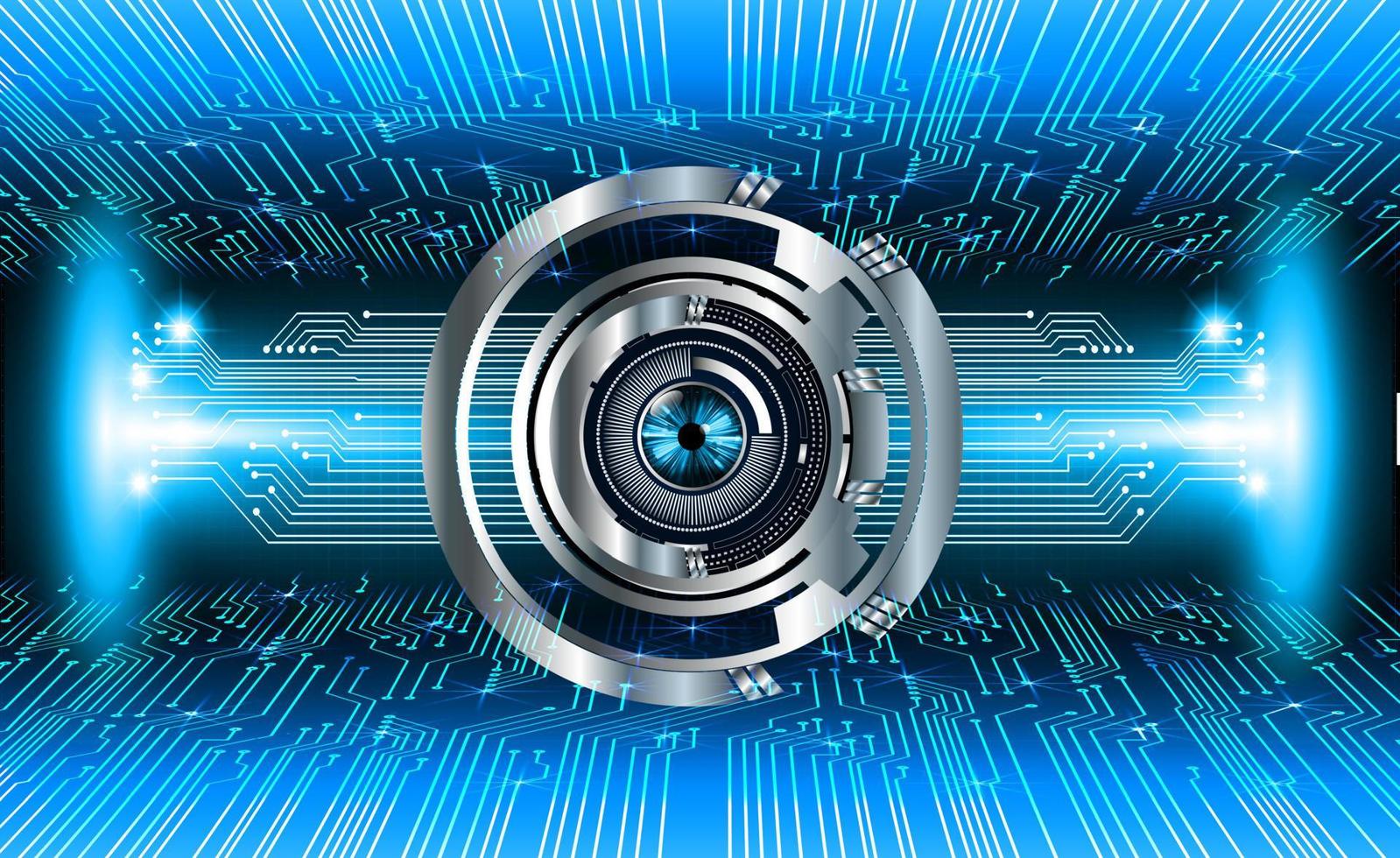Blue eye cyber circuit future technology concept background vector