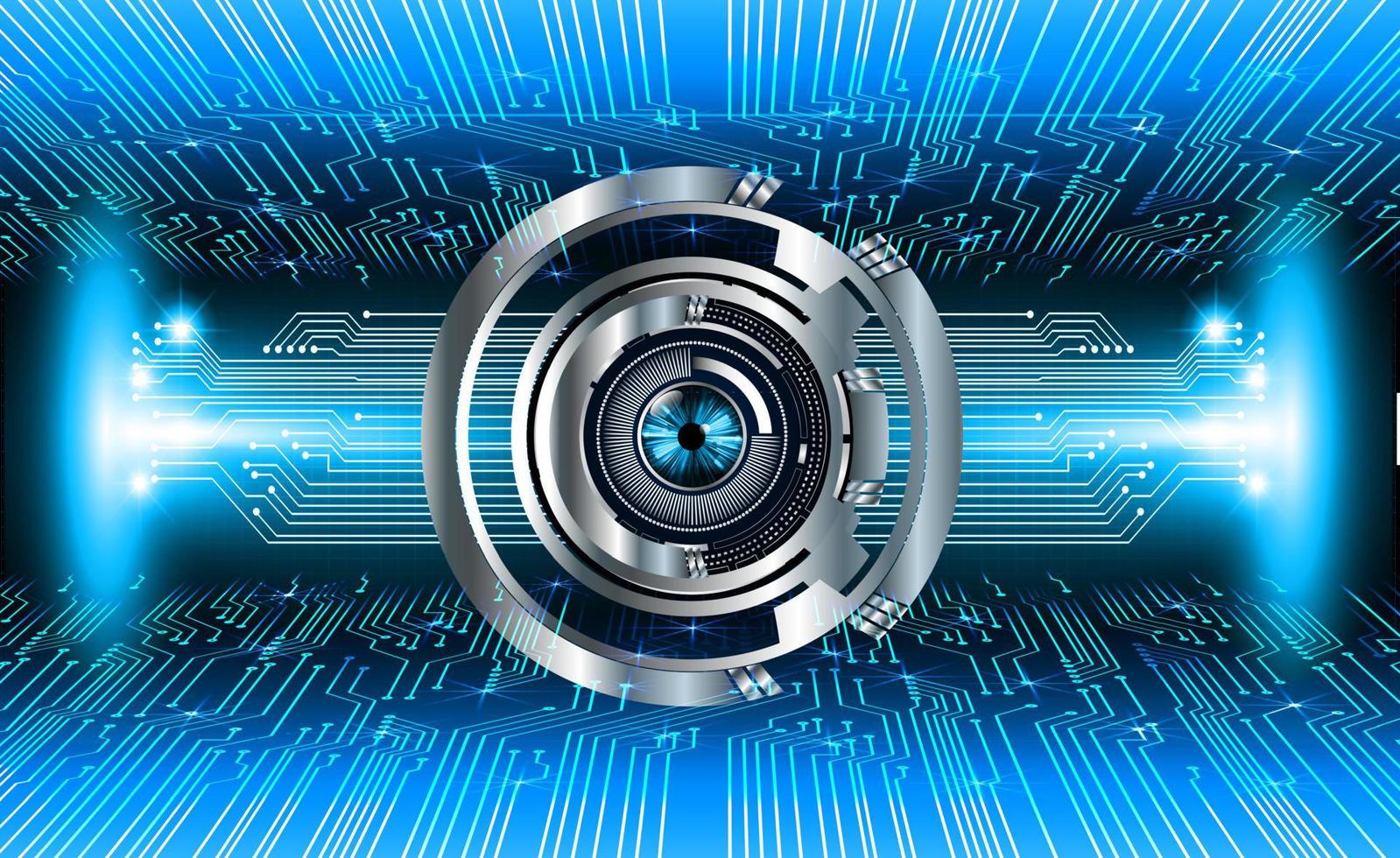 Blue eye cyber circuit future technology concept background vector