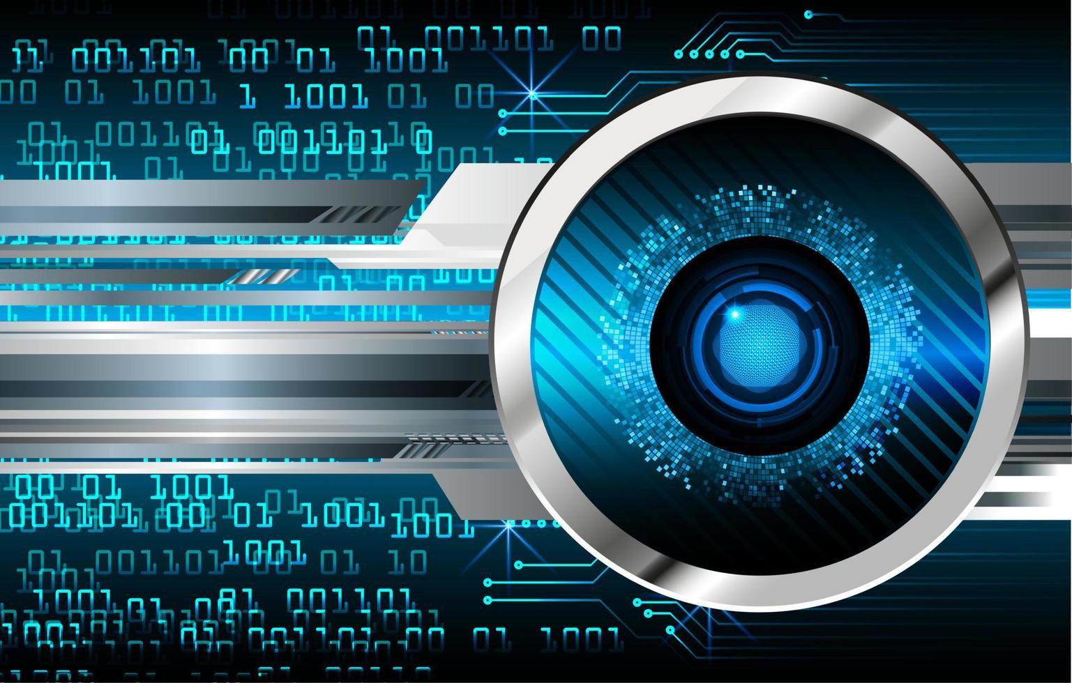 Blue eye cyber circuit future technology concept background vector