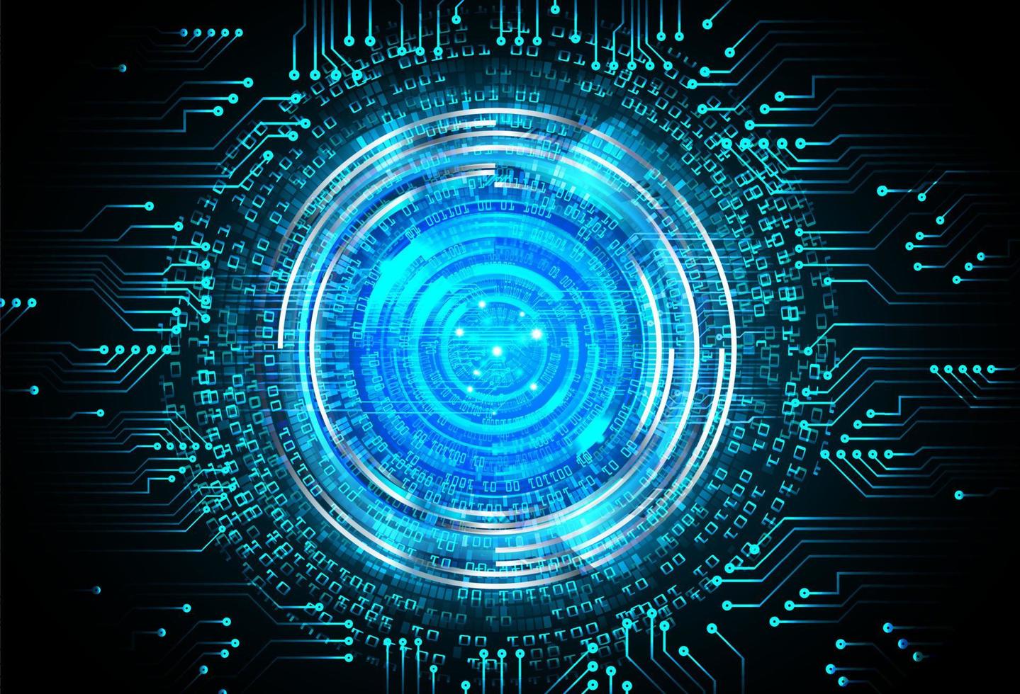 Blue eye cyber circuit future technology concept background vector