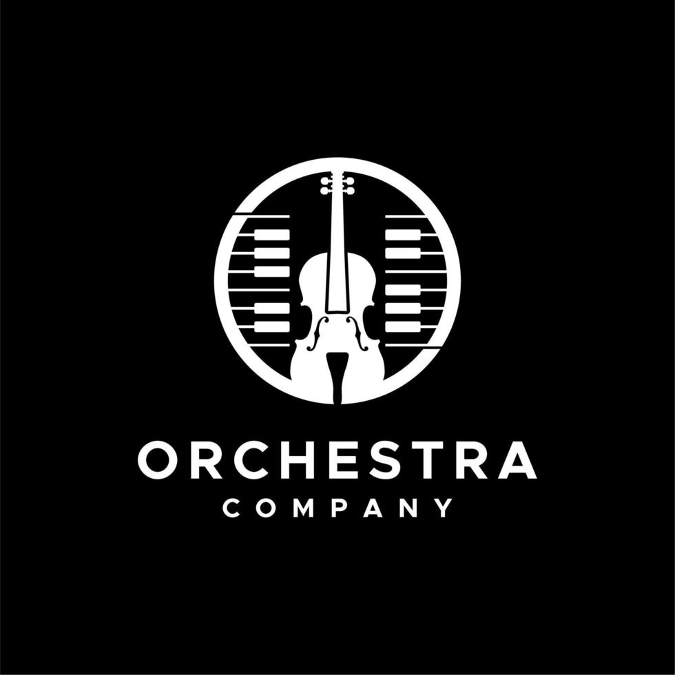 Violin And Piano Musical Instrument Logo For Ochestra Group vector