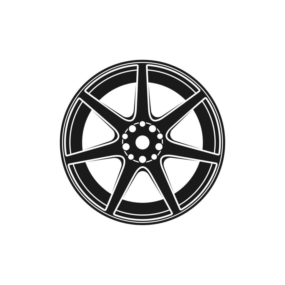 Heptagram Seven Pointed Star Velg Wheel logo design Inspiration vector