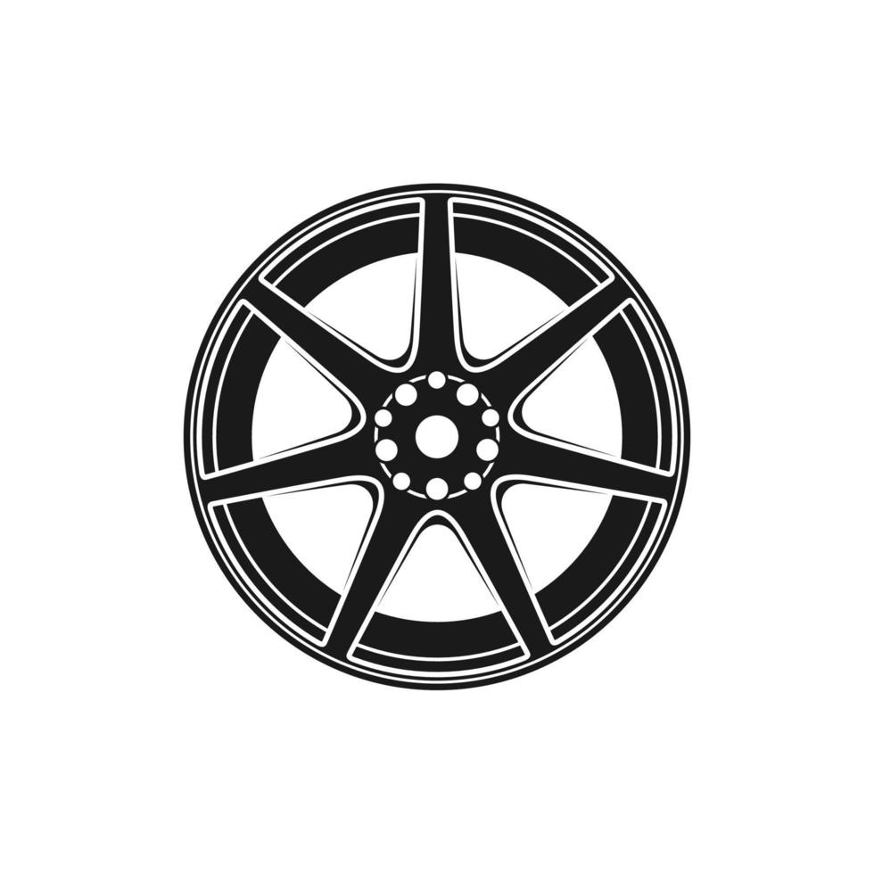 Heptagram Seven Pointed Star Velg Wheel logo design Inspiration vector