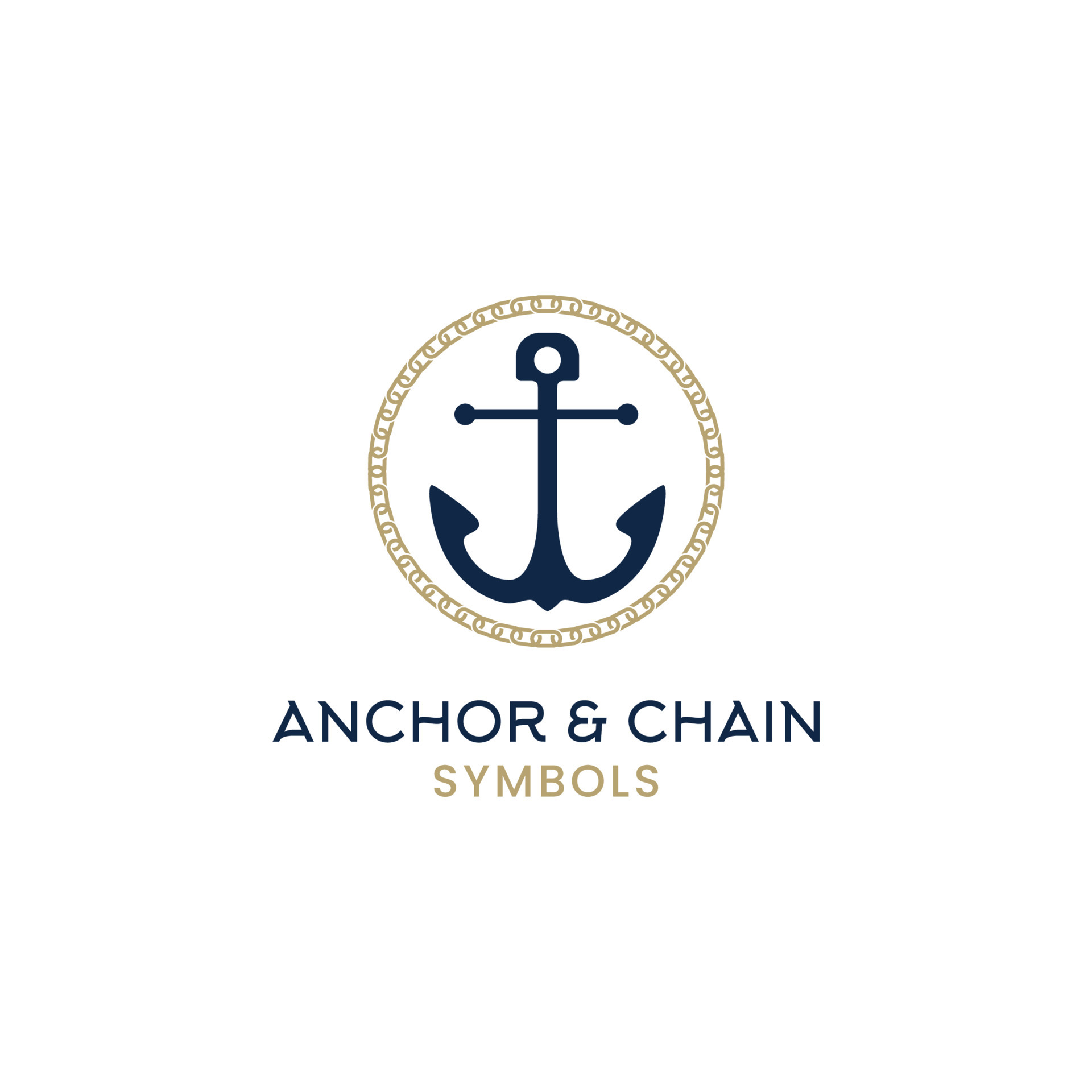Anchor And Chain Circular Logo For Harbor, Marine, Cruise Design ...