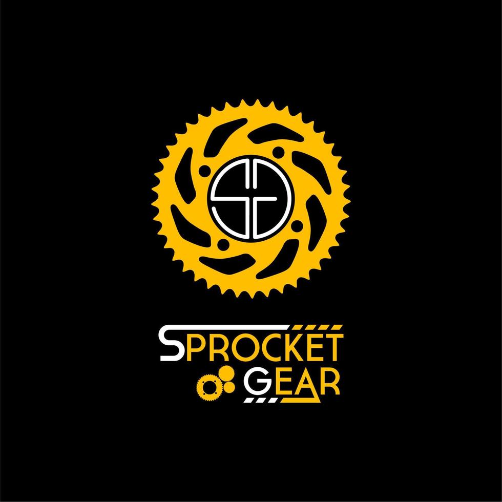 Logo Sprocket Chain Ring Initial Letter S and G For Bike Workshop vector