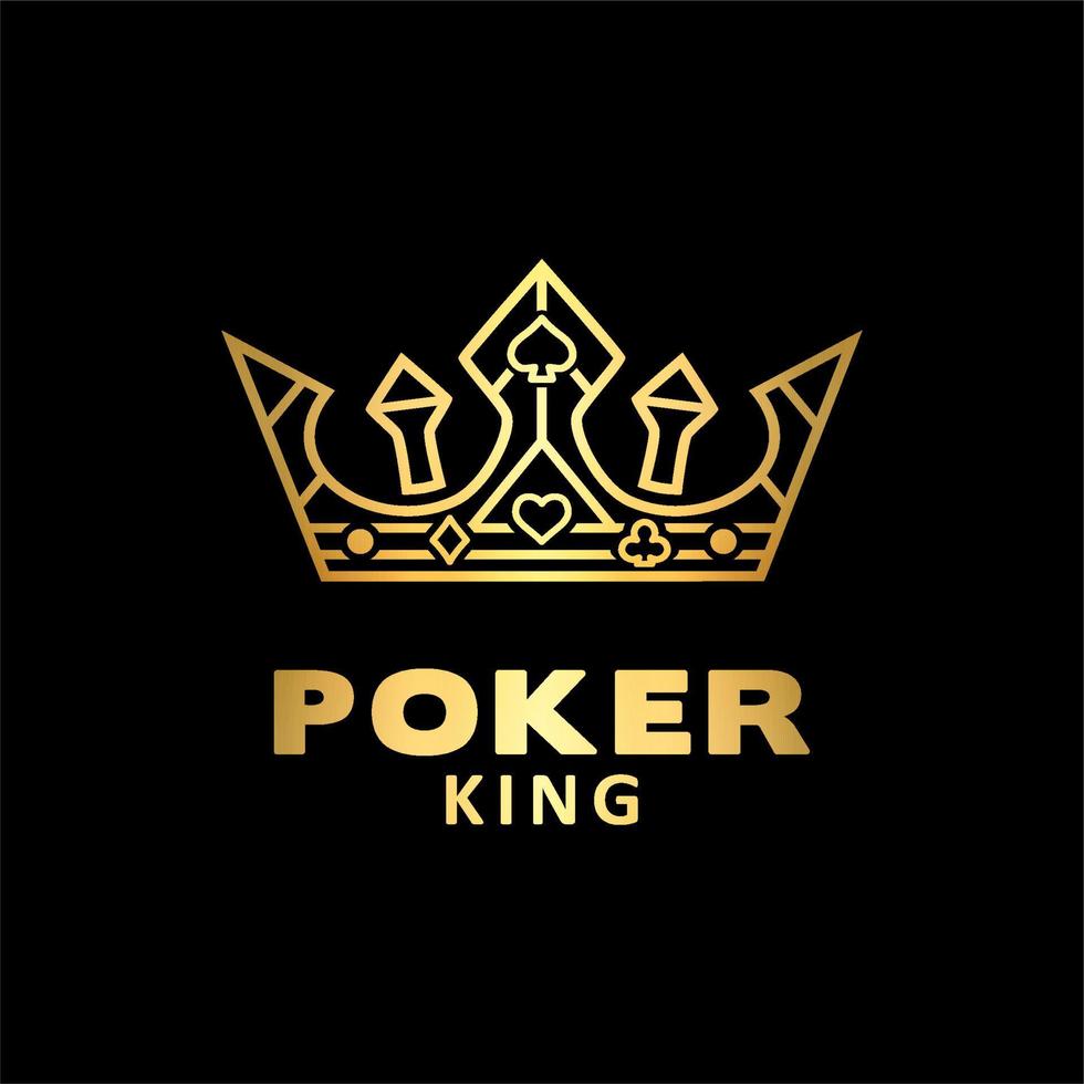 Gold King Crown For Poker Logo with Ace vector