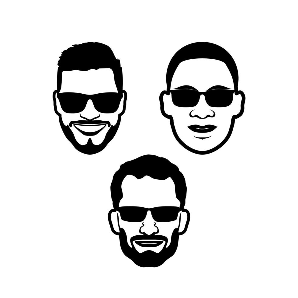 Man Face With Black Glasses vector