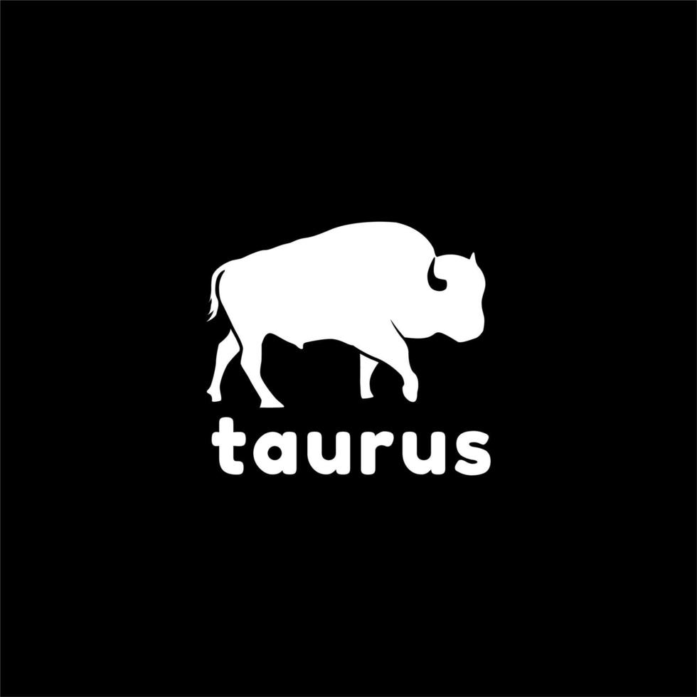 cuerno de búfalo de toro, diseño de logotipo de silueta de carnero de cuerno grande de tauro vector