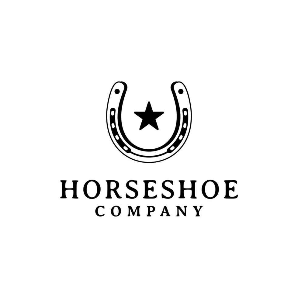 Horseshoe for Western Ranch logo design vector