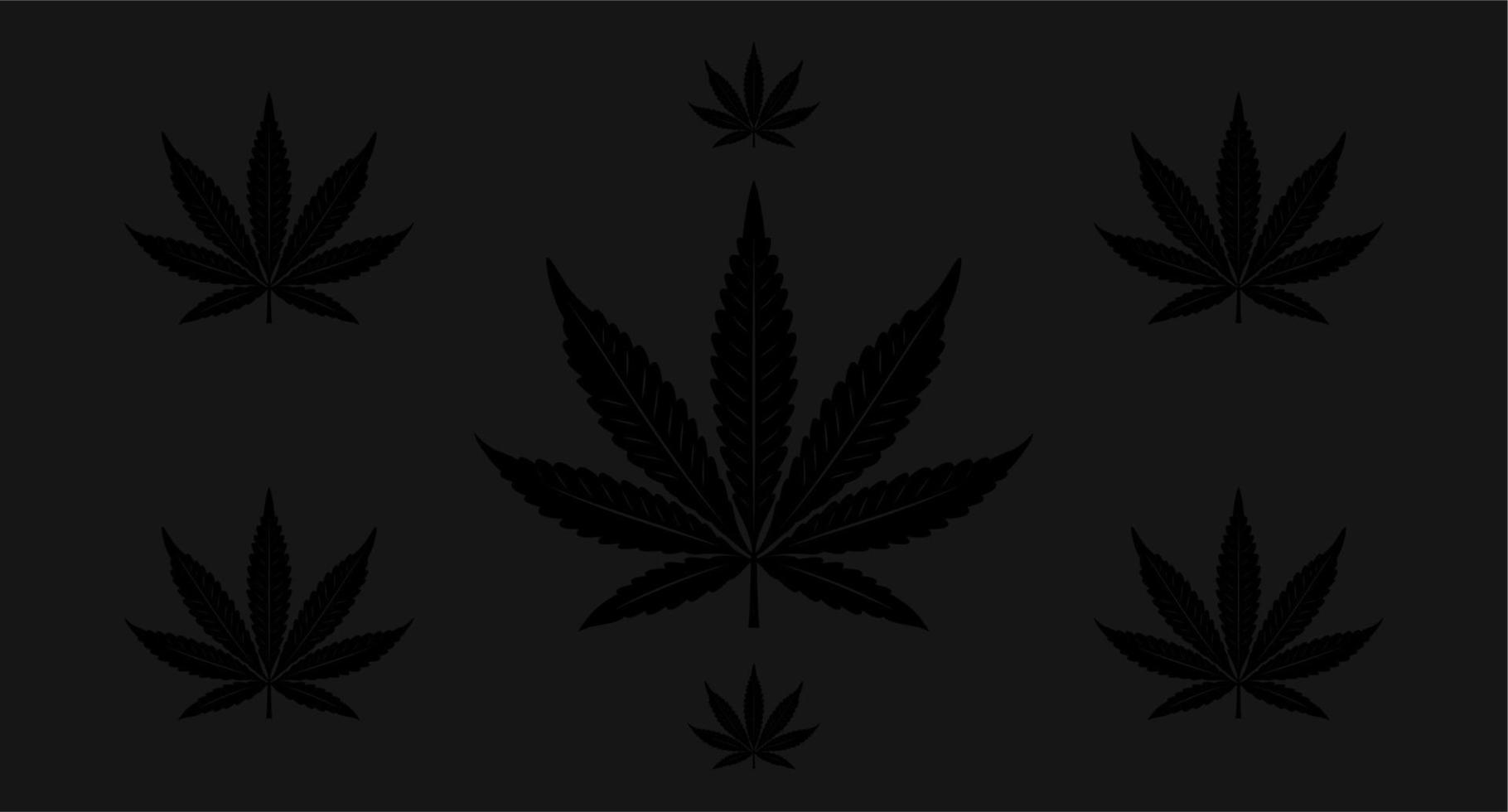 Simple Elegant Hemp Cannabis Marijuana Black Dark Wallpaper vector
