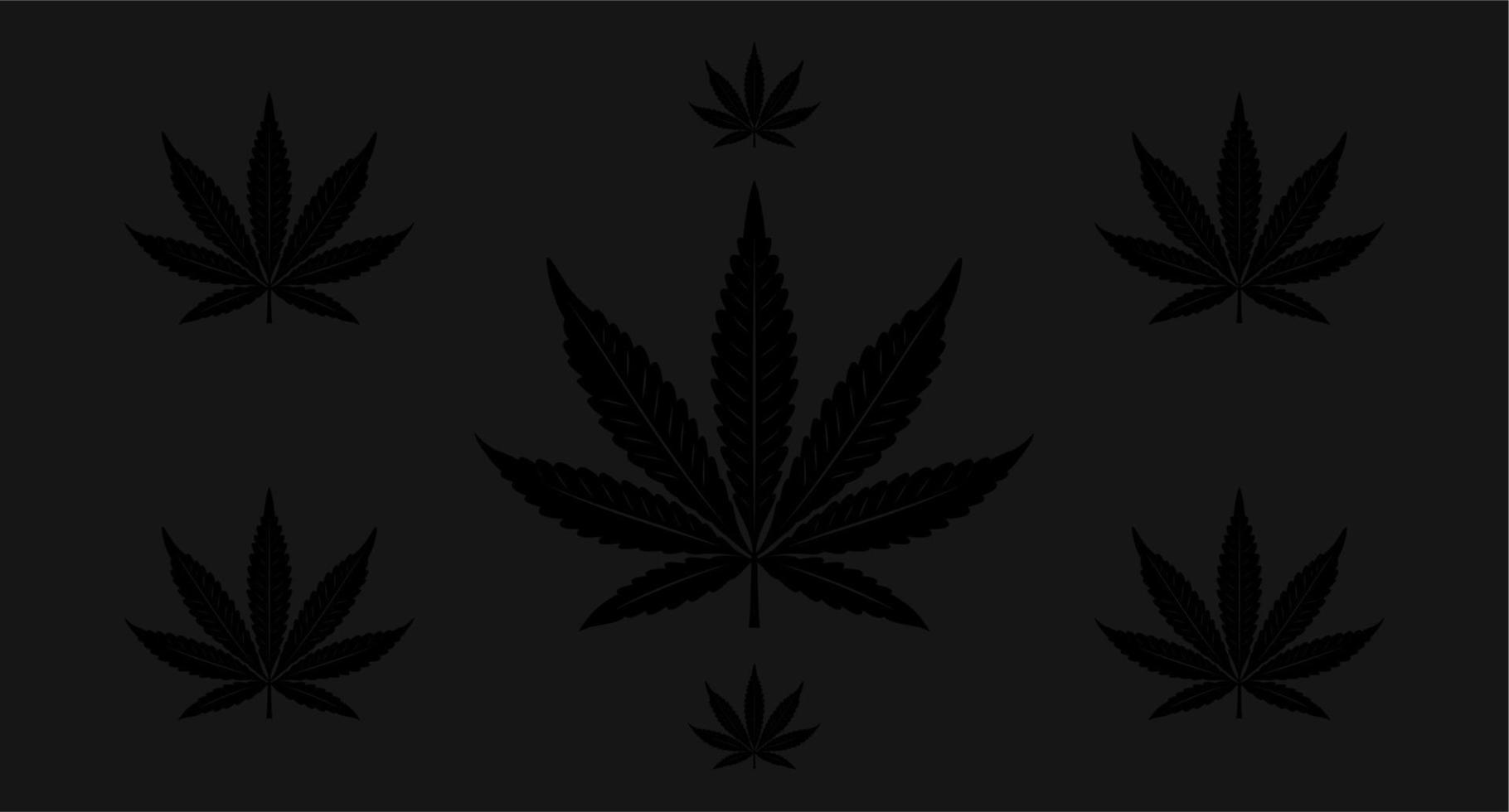 simple elegante cáñamo cannabis marihuana negro oscuro fondo de pantalla vector