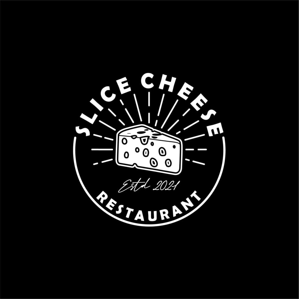 Cheese Slices For Vintage Retro Restaurant Bar Bistro Cafe Logo Design vector