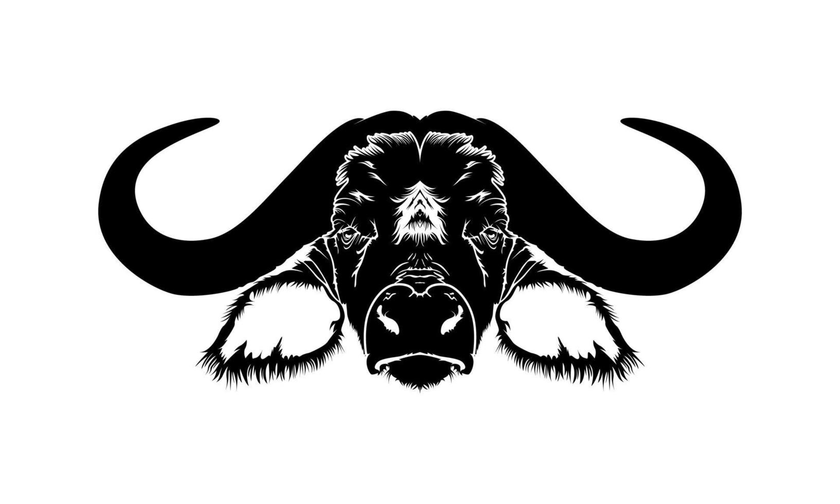 Long horn buffalo head vector, Buffalo head Logo Design Inspirasi vector