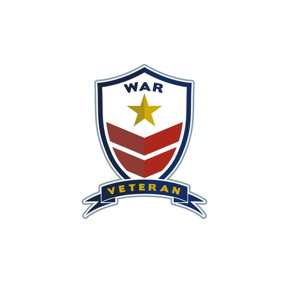 Military Veteran Rank Emblem and Star logo design vector
