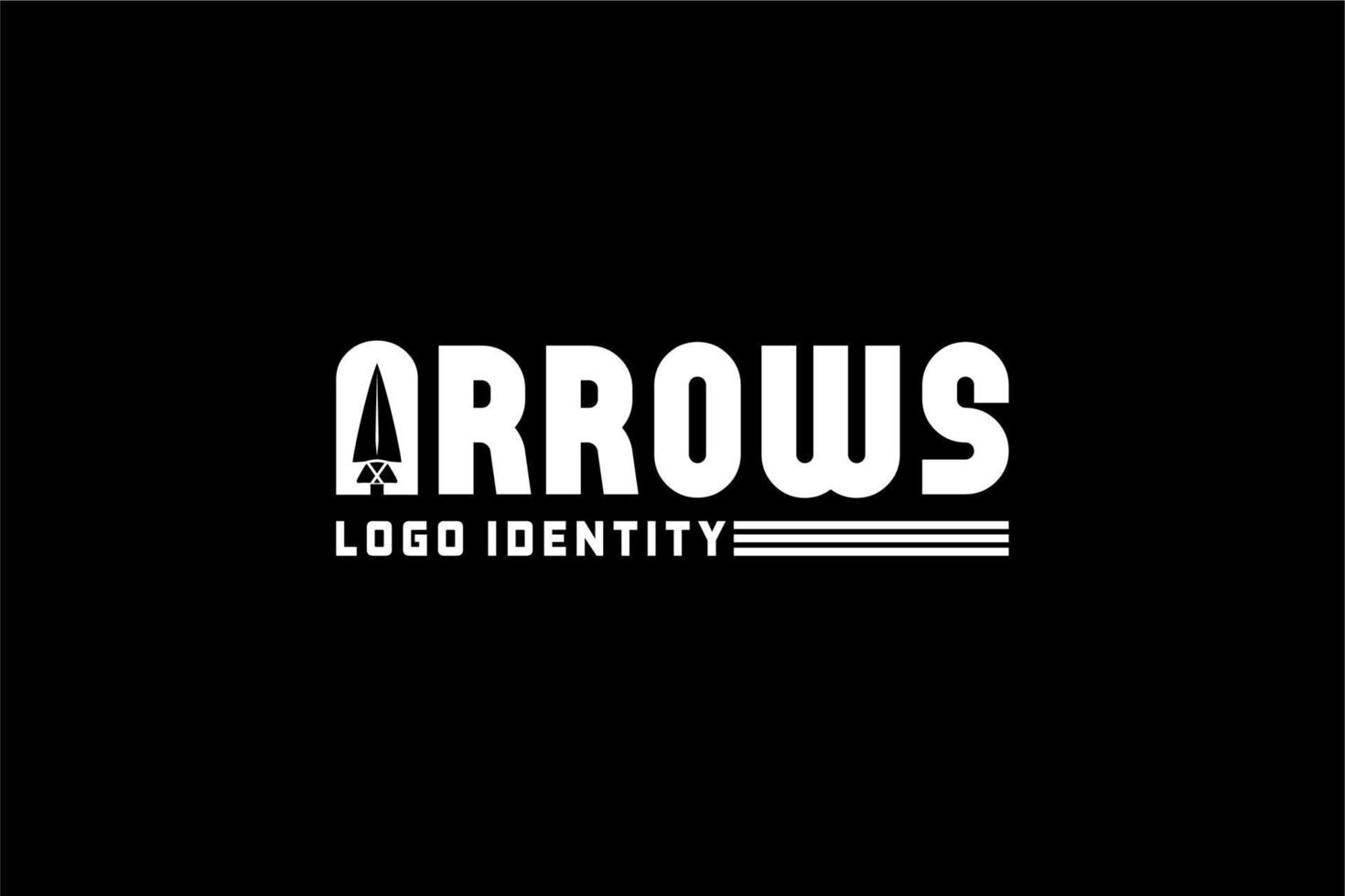 Typography Initials A arrows With Spear Head Archer Gear Hunter Logo vector