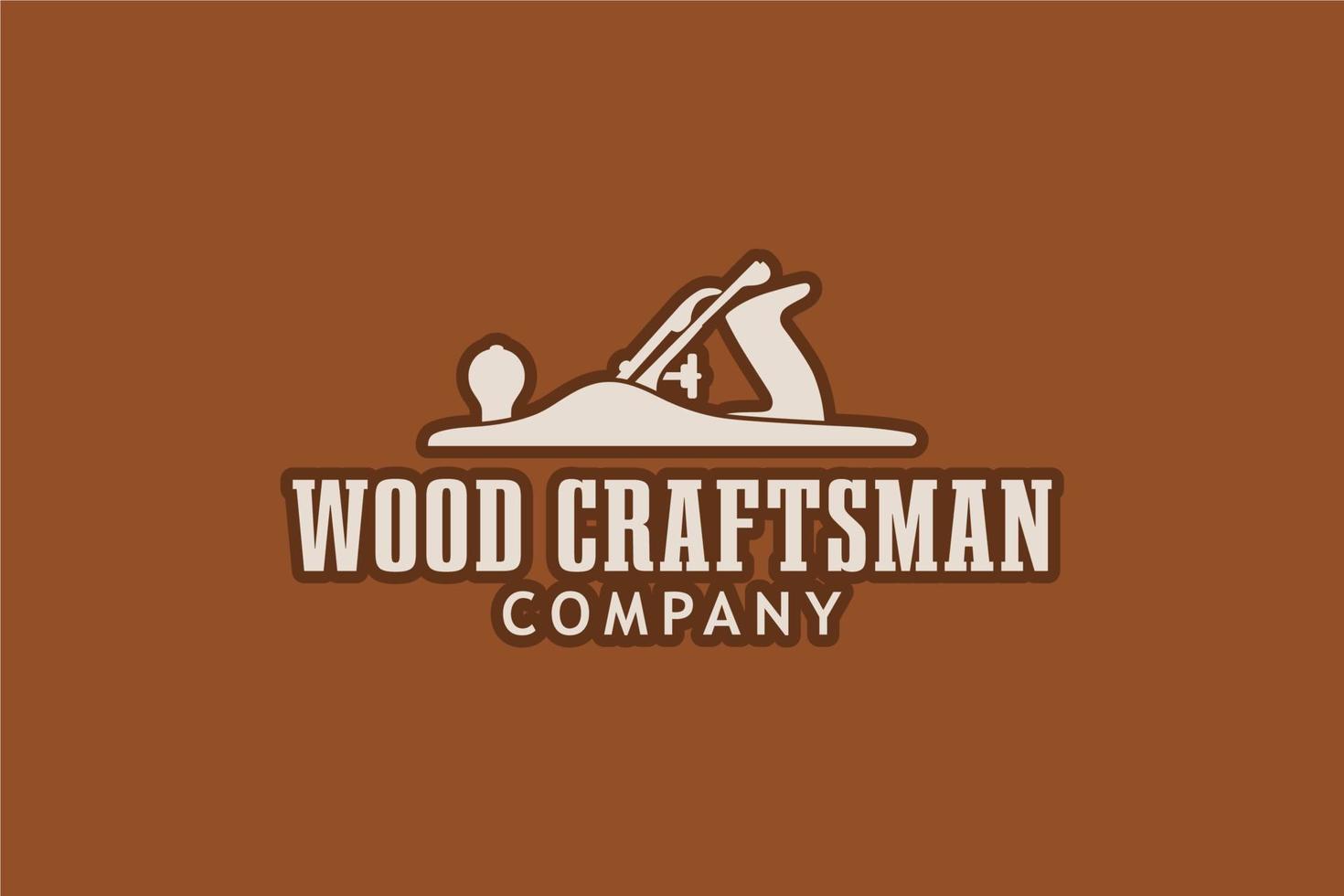 Vintage Woodworking Wood Fore Plane or Jack Plane Logo design vector