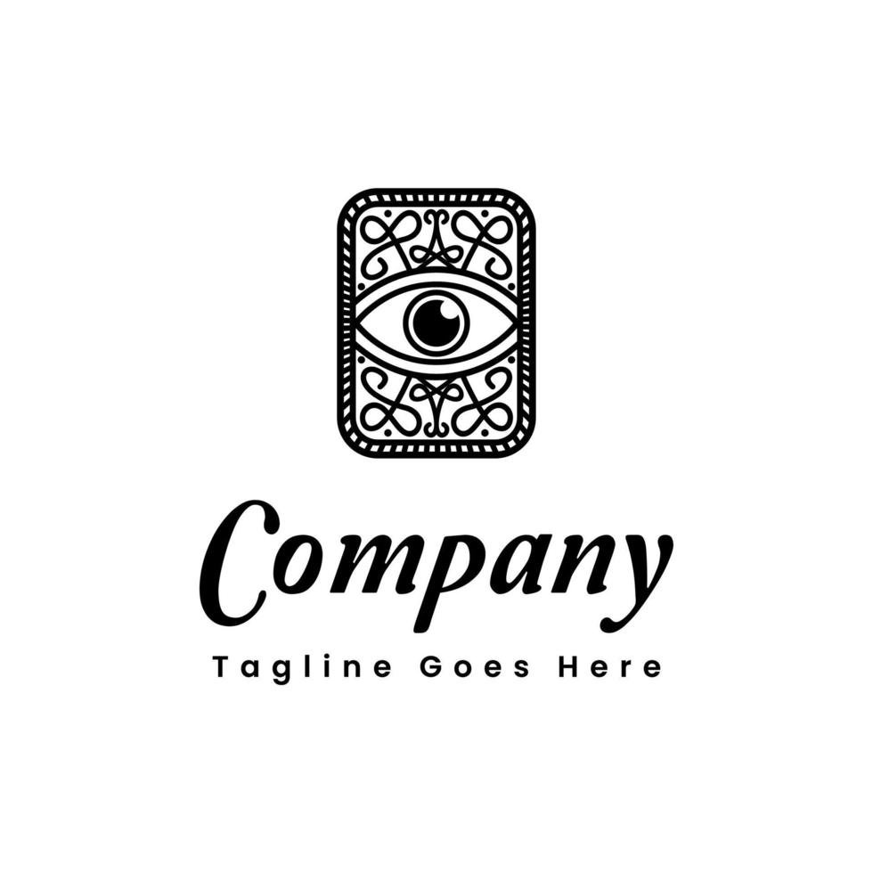Eye Logo Classic For Illuminati, Illusion, Hypnosis, Magic, witch, Mystery and Optical Logo Design vector