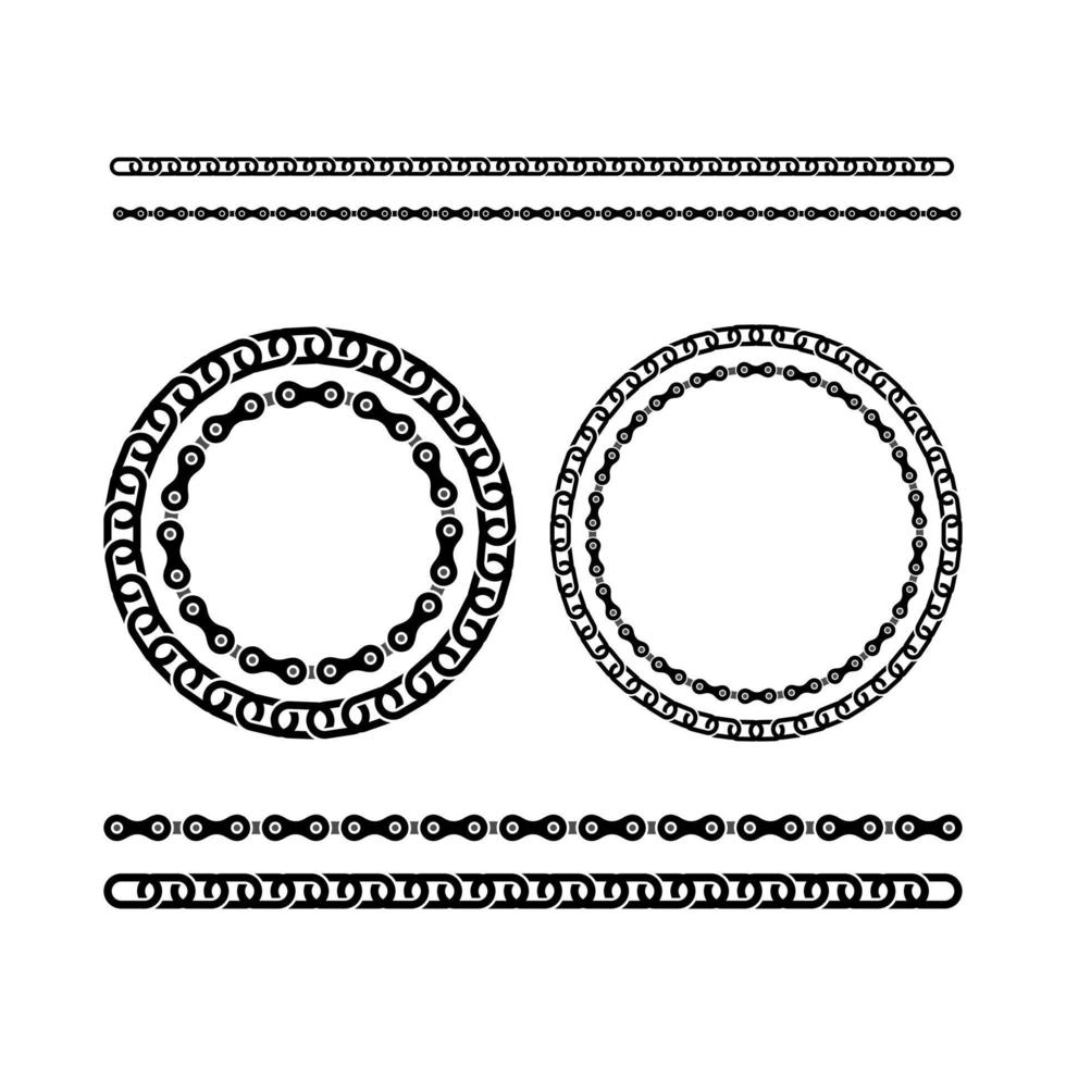 Metal Chain Machine Chain Frame Border Vector Collection
