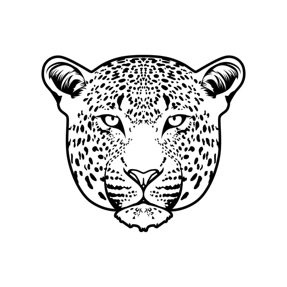 inspiración de diseño de vector de cara de leopardo