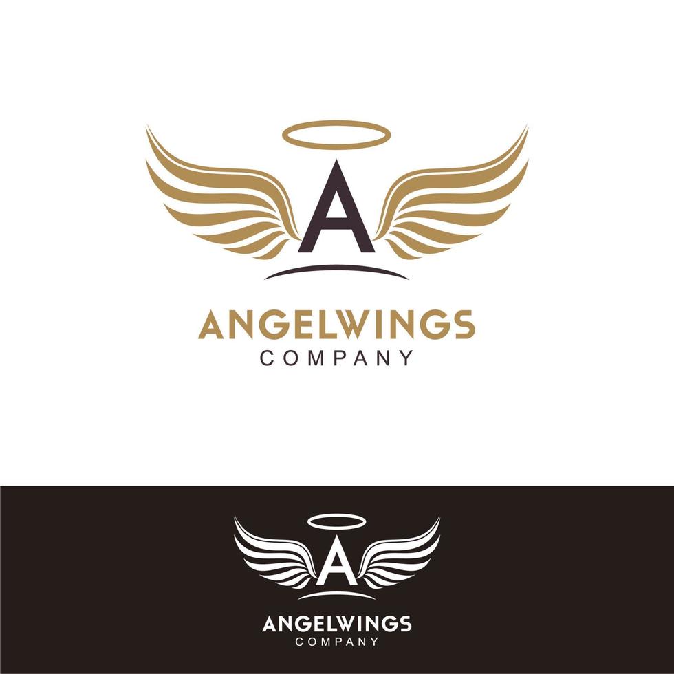Initial Letter A and Angel Wings logo design inspiration vector
