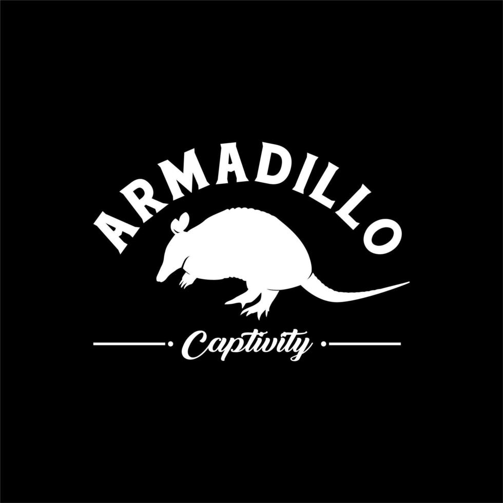 armadillo silhouette logo , protected animal armadillo captivity vector