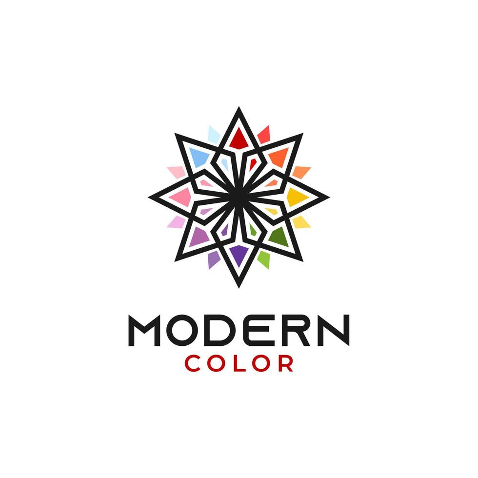 inspiración de diseño de logotipo de patrón floral colorido moderno vector