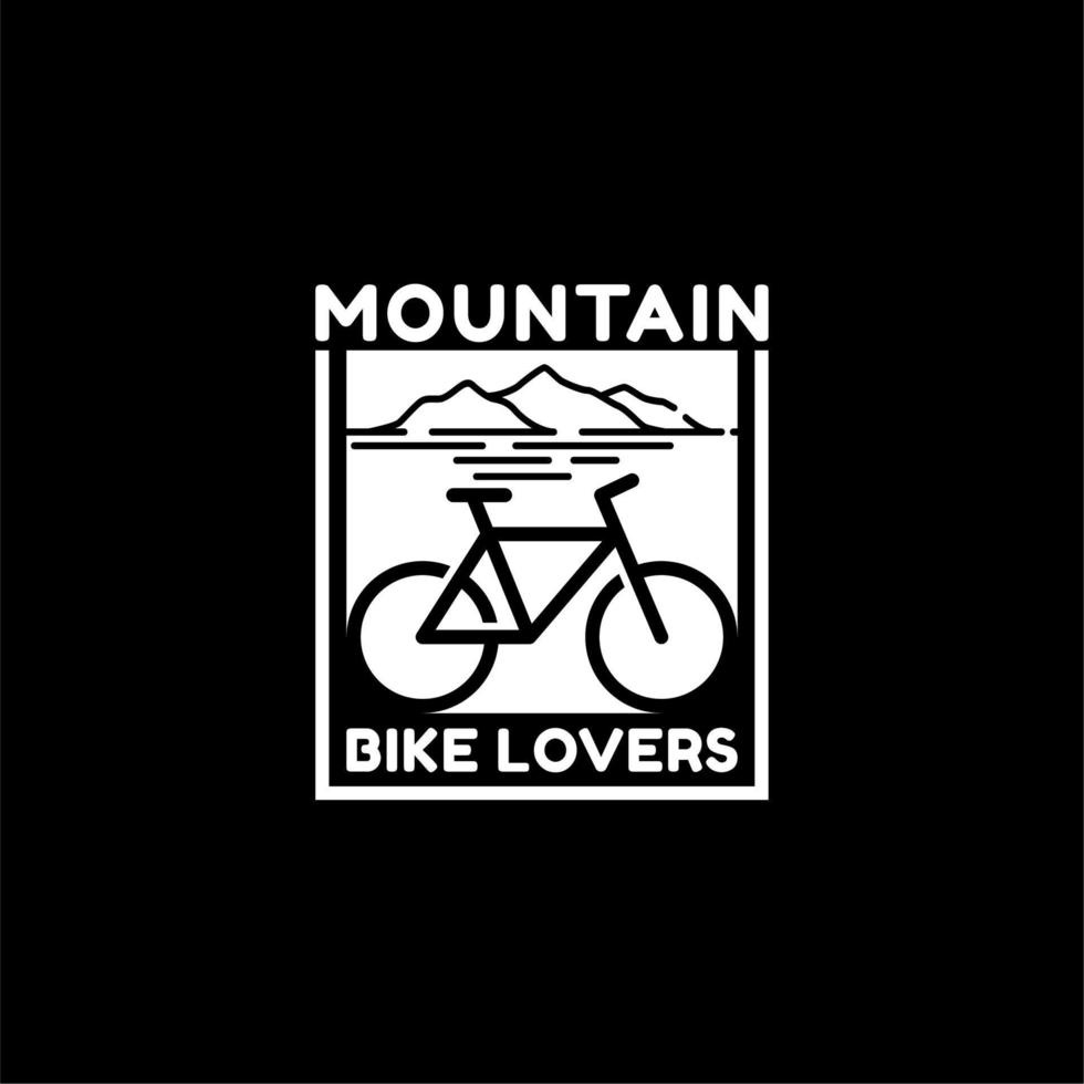 logotipo simple de amante de la bicicleta de montaña vector