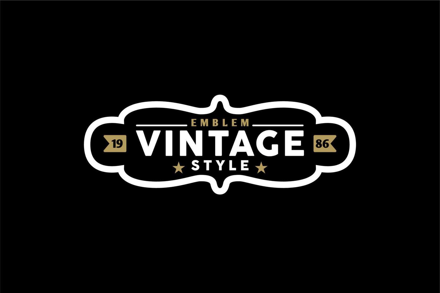 Vintage Classic Retro Badge Fashion Brand Label logo design inspiration vector