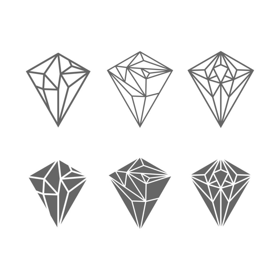 conjunto de colección de diamantes de cristal inspiración de diseño vectorial vector