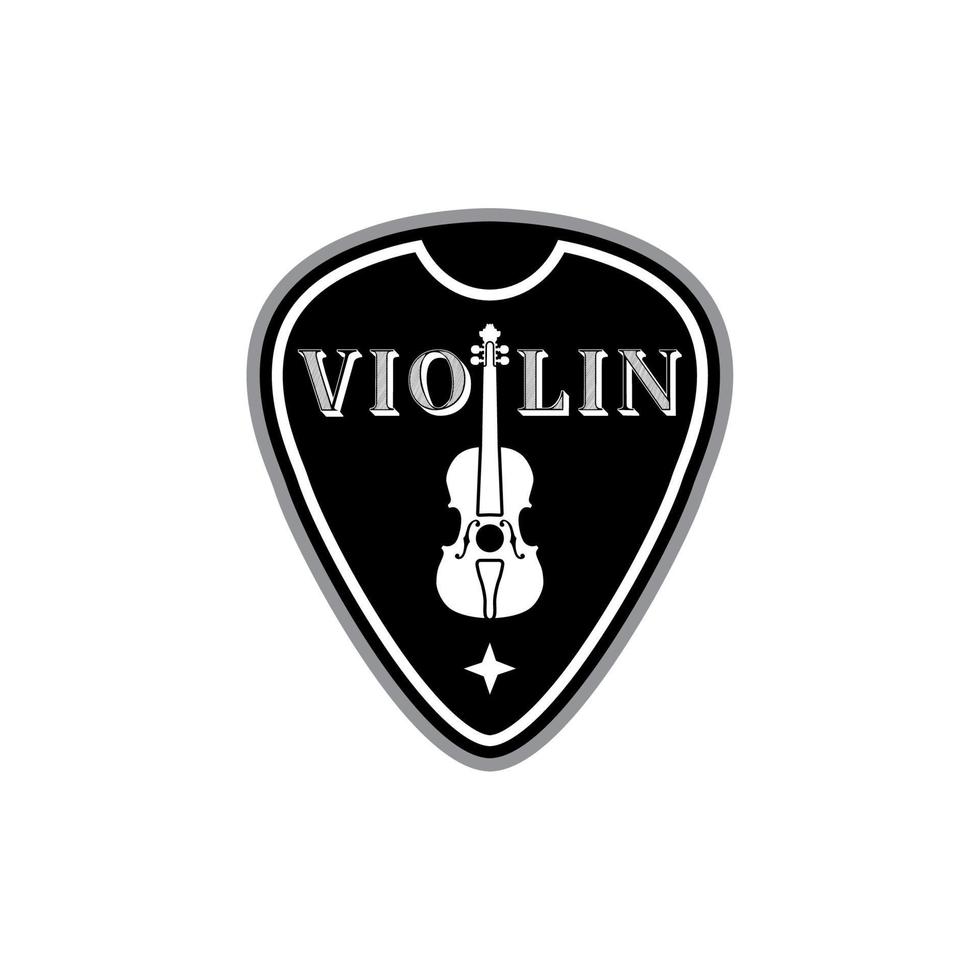 púa de guitarra con símbolo de violín vector de diseño inspirador