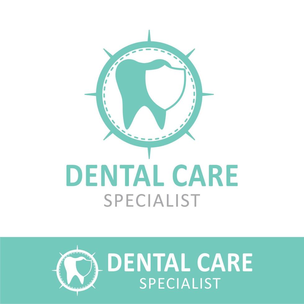 Dental Or Dentist Logo Desain Minimalis With Protection Tooth vector