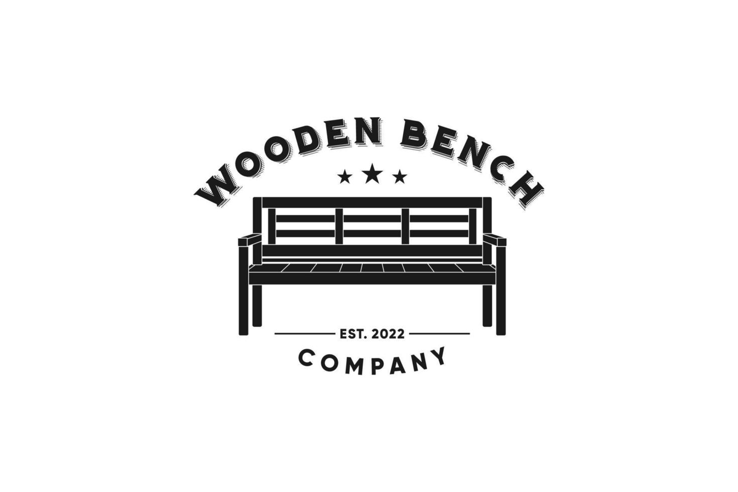 banco de madera asiento taburete logotipo ilustración diseño inspiración vector