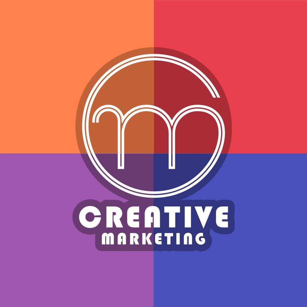 Monogram Initials Letter C M CM or MC Minimalist simple logo design inspiration vector